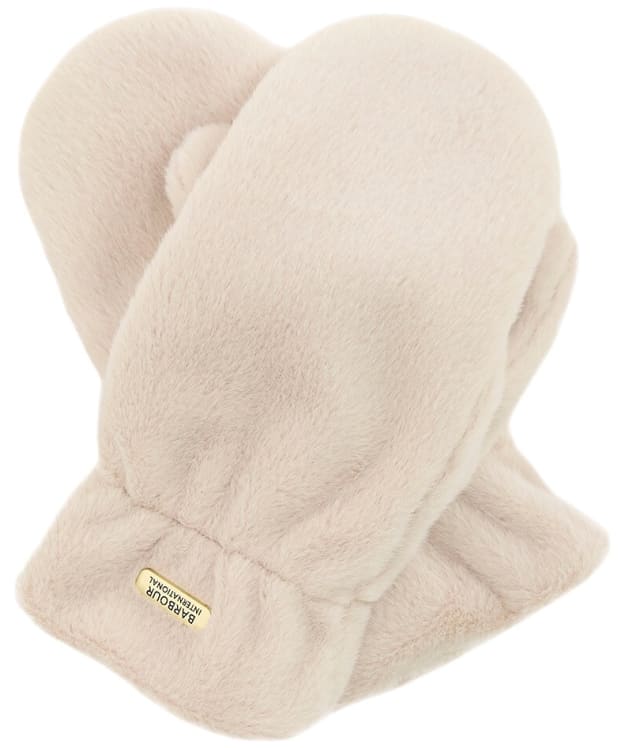 Women's Barbour International Cyrus Faux Fur Mitts - Nutmeg