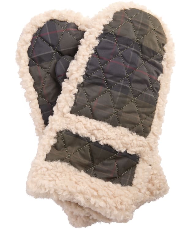 Women's Barbour Marnie Tartan Waterproof Mitts - Shadow Classic Tartan