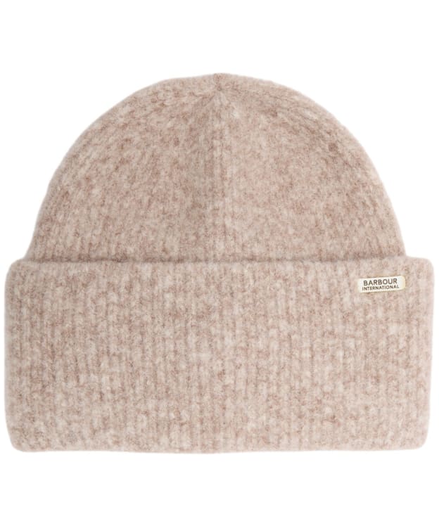 Women's Barbour International Kemora Knitted Beanie Hat - Nutmeg Marle