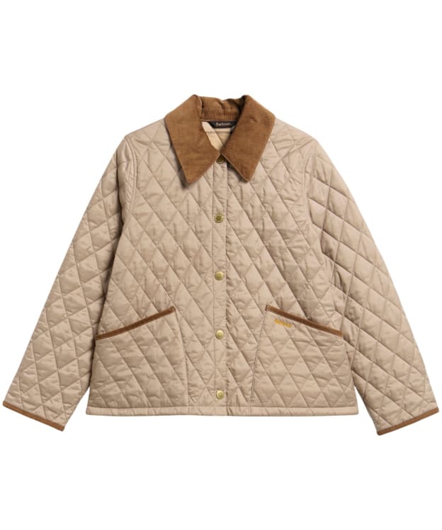 Women's Barbour Icons Cropped Liddesdale Quilted Jacket - Light Trench / Birch