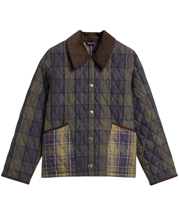 Women's Barbour Tartan Reimagined Icons Tartan Cropped Liddesdale Quilted Jacket - Shadow Classic Tartan