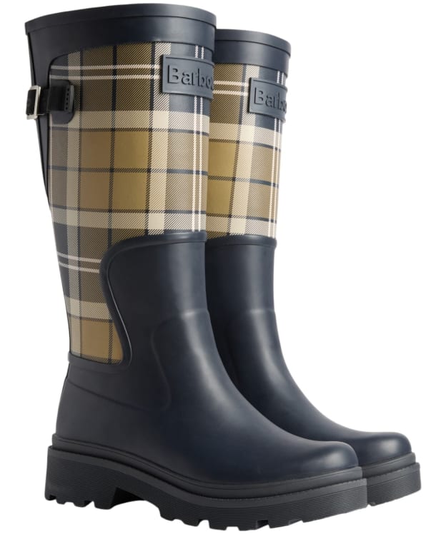 Women's Barbour Dena Tall Wellingtons - Dark Navy / Birchwood