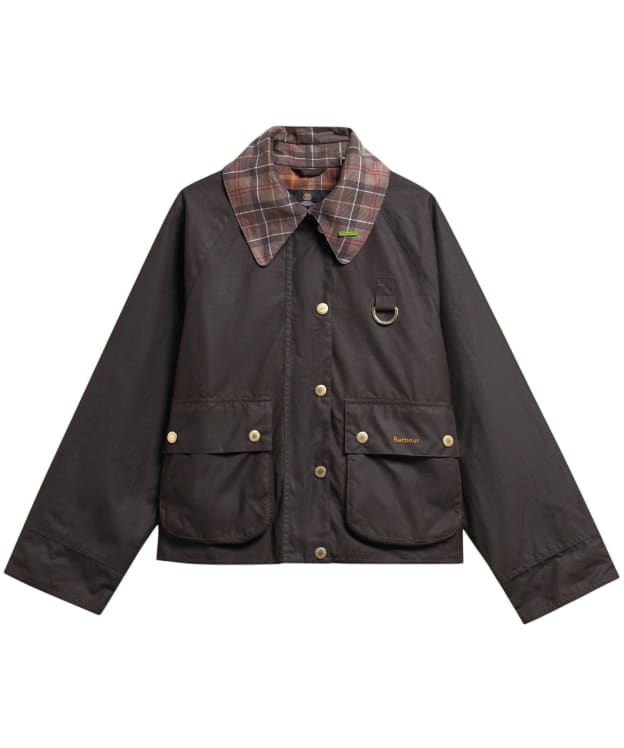 Women's Barbour Icons Tartan Collar Spey Waxed Jacket - Rustic / Muted
