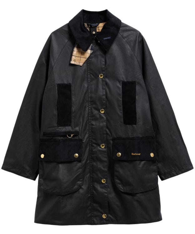 Women's Barbour Icons Modern Beaufort Waxed Jacket - Navy / Birchwood