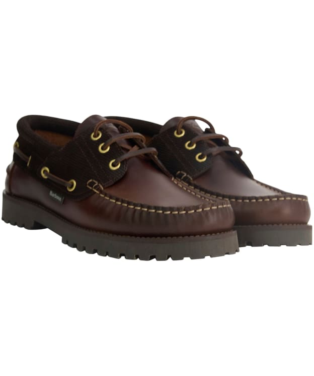 Men's Barbour Deck Boat Shoe - Dark Brown / Cord