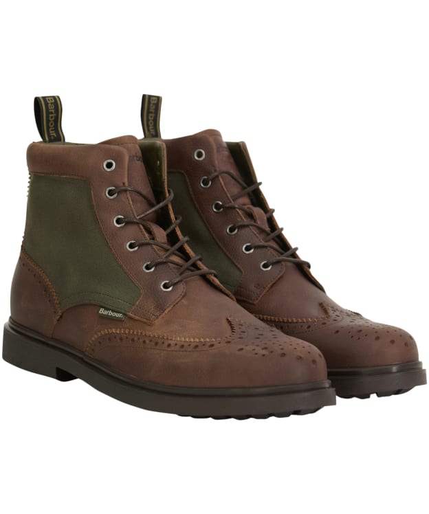 Men's Barbour Barmoor Brogue Boots - Dark Brown