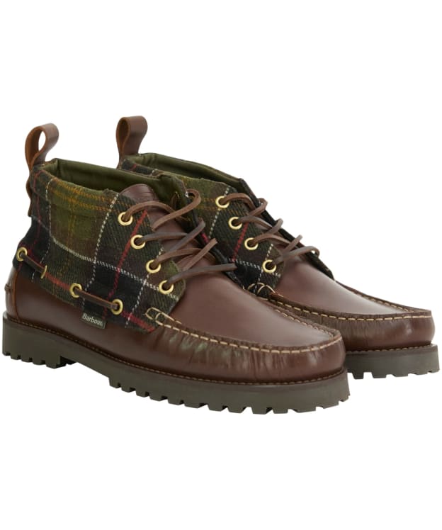 Men's Barbour Harle Mid Chukka Boots - Brown / Classic Tartan