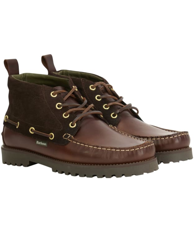 Men's Barbour Harle Mid Chukka Boots - Dark Brown / Cord