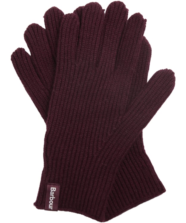 Men's Barbour Danforth Knitted Gloves - Wine