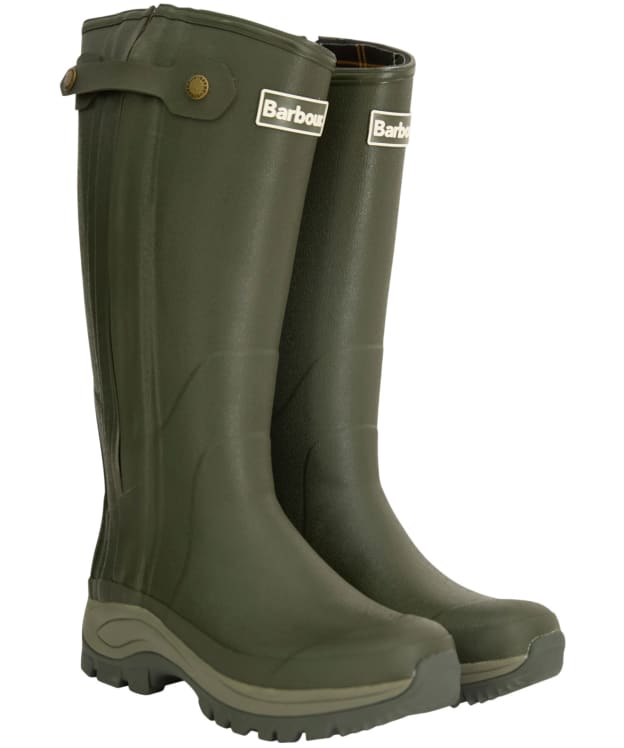 Men's Barbour Teesdale Tall Wellingtons - Olive