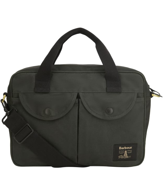 Barbour Field Waxed Laptop Crossbody Bag - Sage