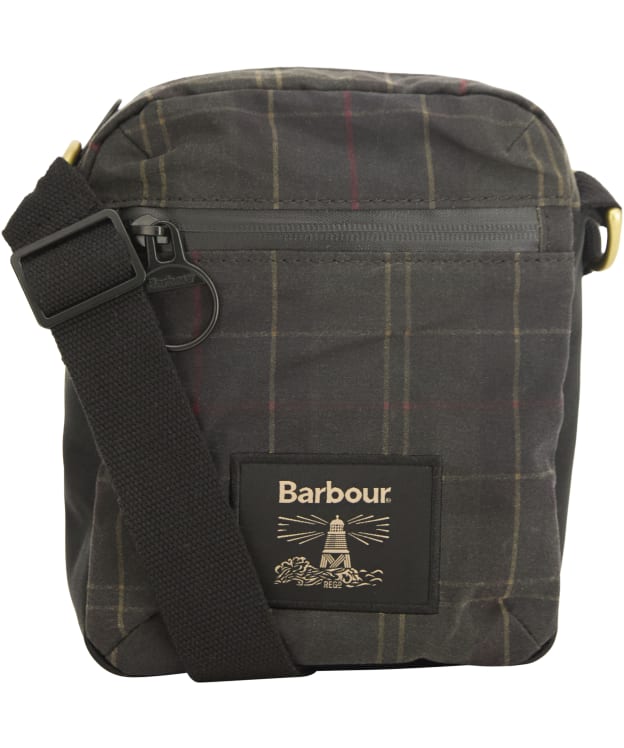 Barbour Field Tartan Waxed Crossbody Bag - Dark Classic Tartan
