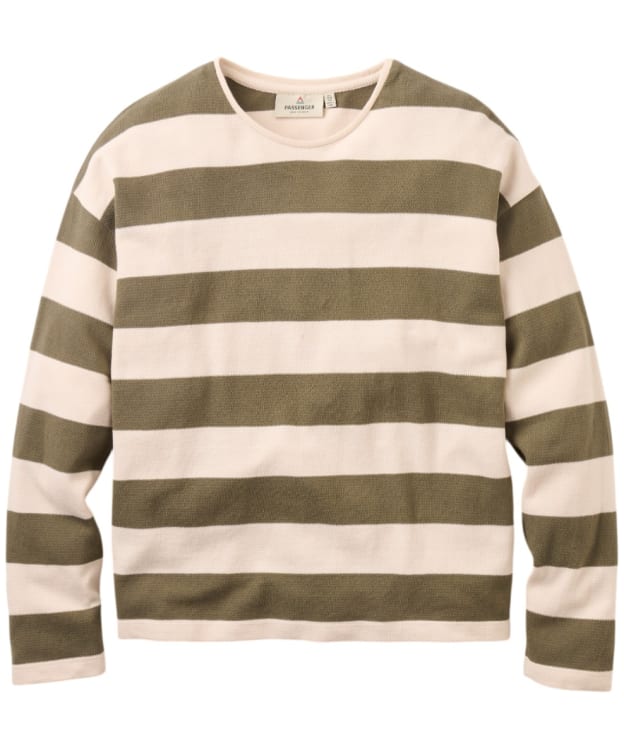 Women's Passenger Clothing Panorama Striped Long Sleeve T-Shirt - Dusty Olive