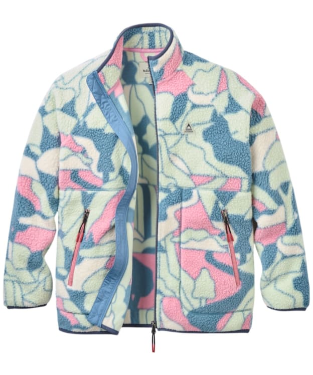 Women's Passenger Clothing Home Full Zip Recycled Sherpa Fleece - Stormy Blue