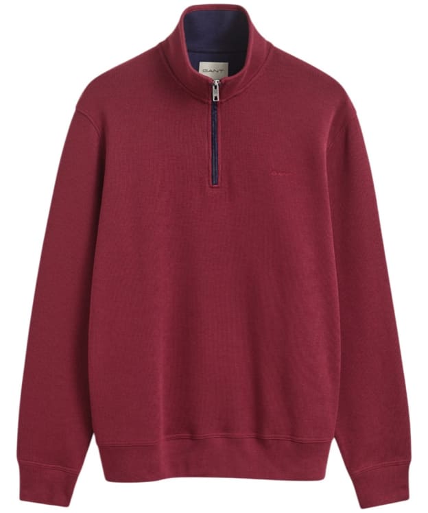 Men's GANT Sacker Rib Half Zip Sweater - Deep Grape Wine