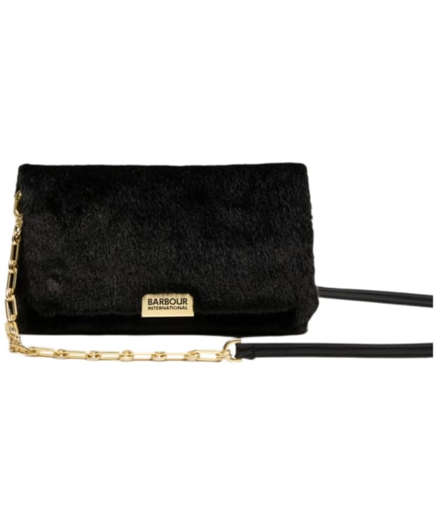 Women's Barbour International Faux Fur Crossbody Bag - Black