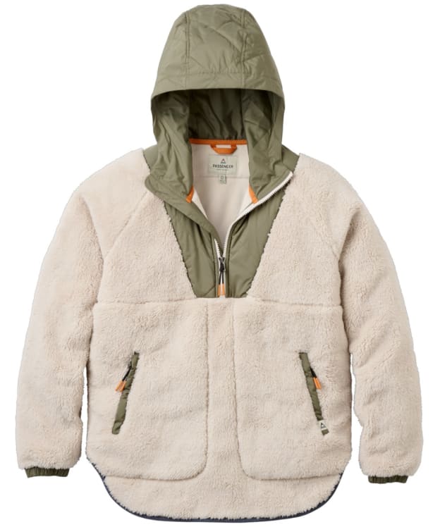 Women's Passenger Clothing Beaumont Recycled Sherpa Hooded Fleece 2.0 - Vintage White