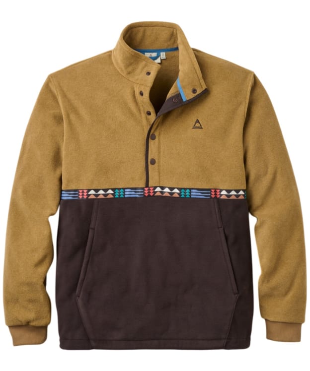 Men's Passenger Clothing Woodlander Recycled Polar Fleece - Caramel / Espresso