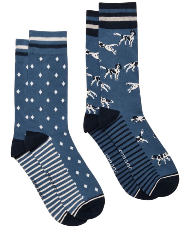 Men's Joules Kingsbury Socks - 2 Pack - Blue Dog