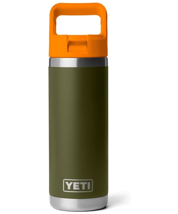 YETI Rambler 18oz Stainless Steel Vacuum Insulated Leakproof Colour Straw Bottle - Olive / King Crab Orange