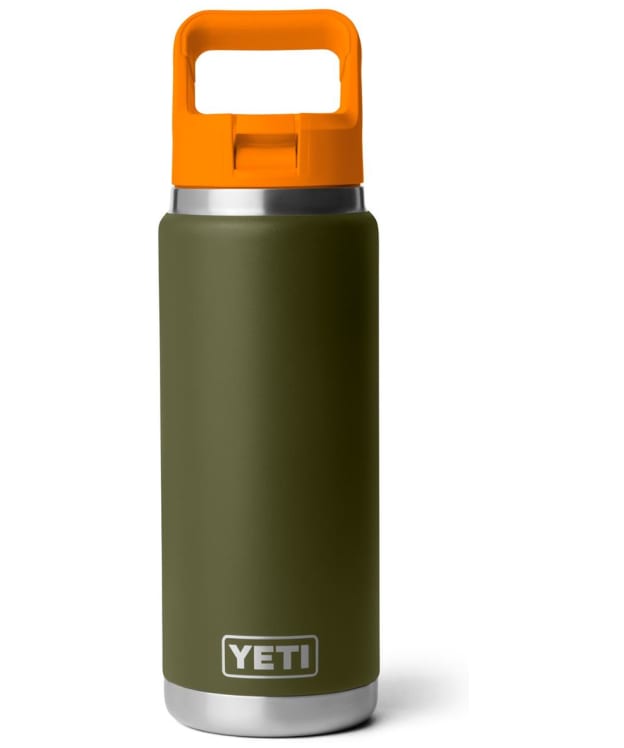 YETI Rambler 26oz Stainless Steel Vacuum Insulated Leakproof Straw Bottle - Olive / King Crab Orange