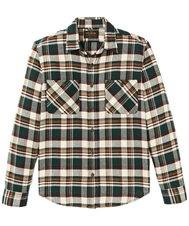Men's Filson The Rangeland Plaid Flannel Shirt - Green / Bronze Plaid