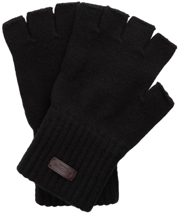 Men's Barbour Heath Fingerless Wool Gloves - Black