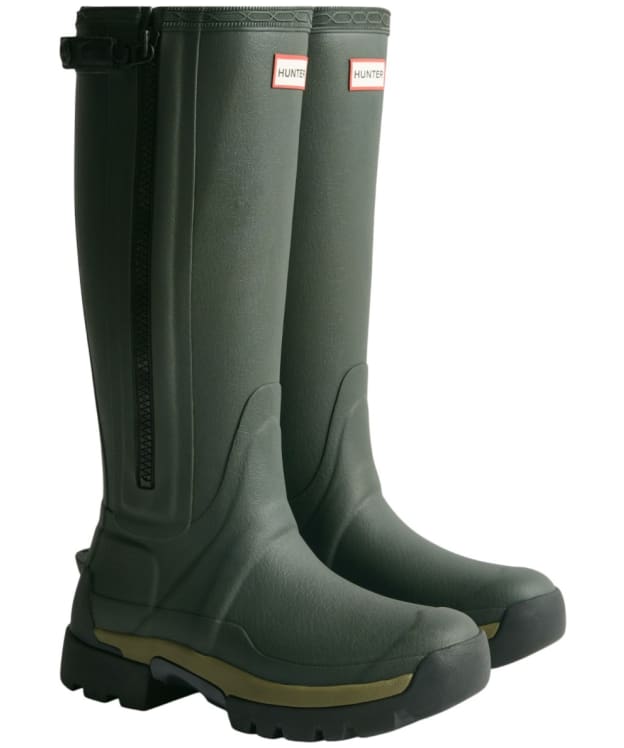 Women's Hunter Balmoral Full Zip Neoprene Lined Wellington Boots - Dark Olive