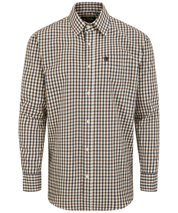 Boy's Alan Paine Ilkley Cotton Shirt, 3-16yrs - Blue / Brown
