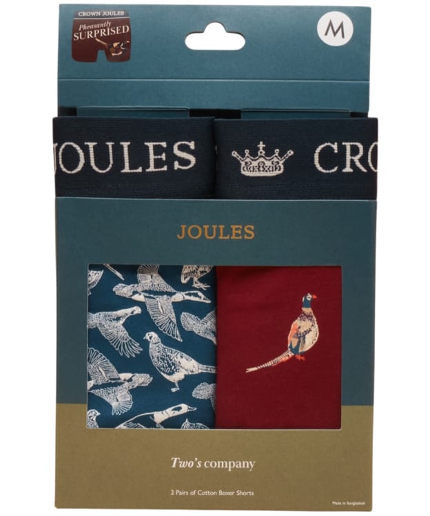 Men's Joules Crown Joules Boxer Shorts - 2 Pack - Navy / Burgundy