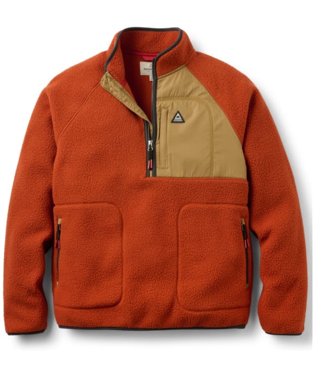 Men's Passenger Clothing Offgrid 2.0 1/2 Zip Recycled Sherpa Fleece - Dark Rust / Caramel