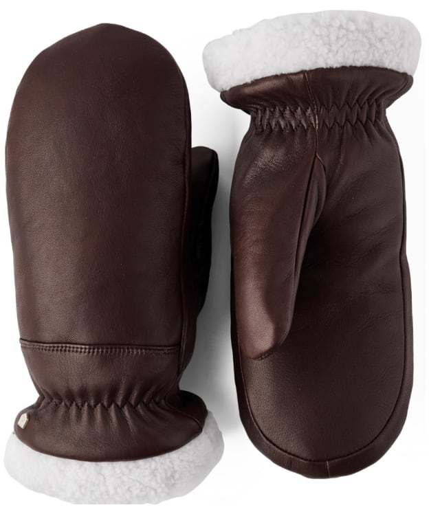 Women's Hestra Edda Leather Mitts - Espresso