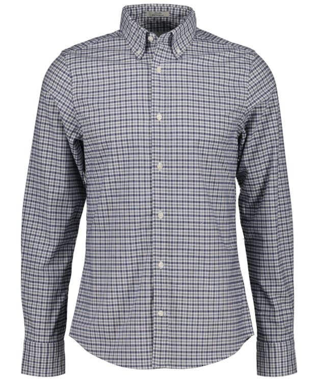 Men's GANT Slim Fit Stretch Oxford Check Shirt - Persian Blue