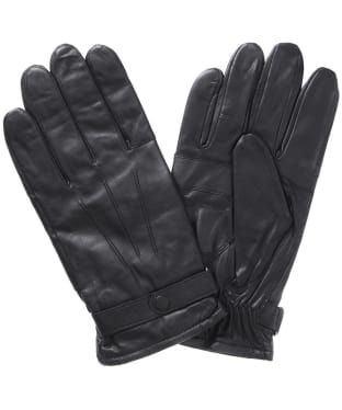 Men's Barbour Burnished Leather Insulated Gloves - Black