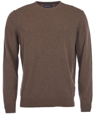 Men's Barbour Essential Lambswool Crew Neck Sweater - Leather