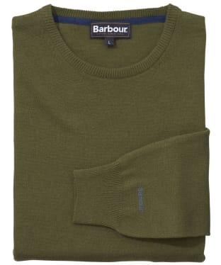 Men's Barbour Essential Lambswool Crew Neck Sweater - Olive