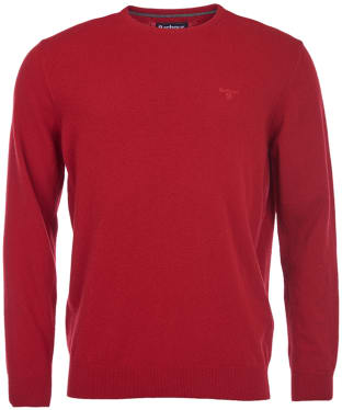 Men's Barbour Essential Lambswool Crew Neck Sweater - Rich Red