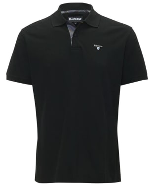 Men's Barbour Tartan Pique Polo Shirt - Black