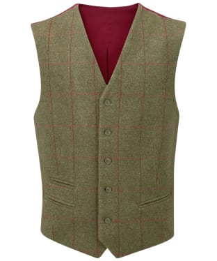 Men's Alan Paine Combrook Water Repellent Tweed Waistcoat - Sage