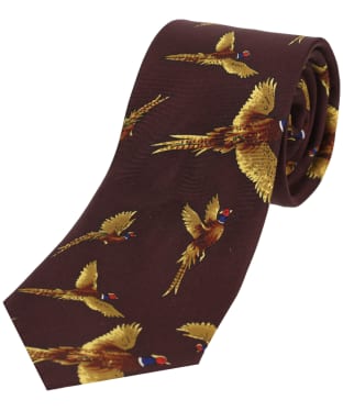 Men's Soprano Flying Pheasants Silk Tie - Wine