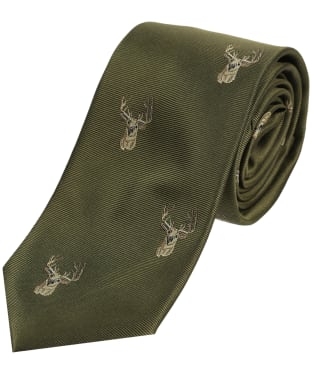 Men's Soprano Stags Head Silk Tie - Green
