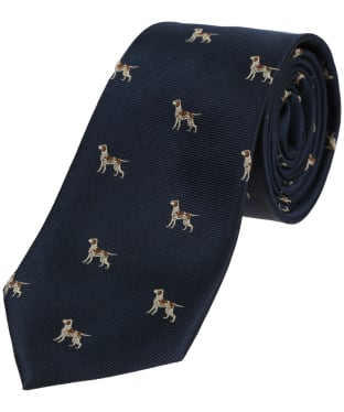 Men's Soprano Pointer Dogs Silk Tie - Blue