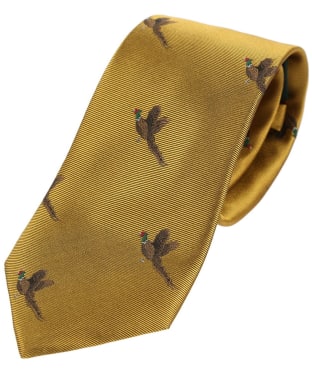 Men's Soprano Small Pheasants Silk Tie - Gold