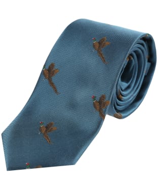 Men's Soprano Small Pheasants Silk Tie - Turquoise