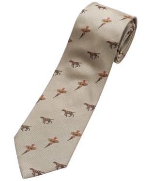 Men's Alan Paine Ripon Silk Tie - Bird & Dog - Gold