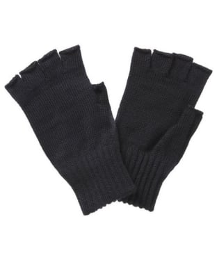 Men's Barbour Fingerless Lambswool Gloves - Black