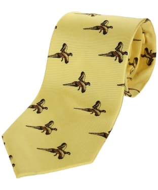 Men's Soprano Flying Pheasant Country Silk Tie - Pastel Yellow