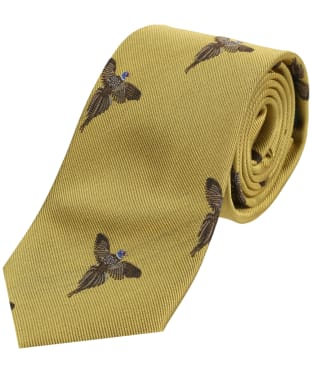 Men's Soprano Flying Pheasant Print Silk Tie - Gold
