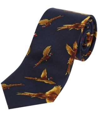 Men's Soprano Flying Pheasants Silk Tie - Navy