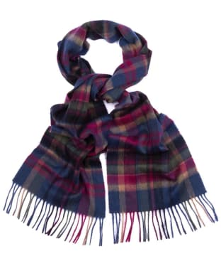 Women's Barbour Vintage Winter Plaid Scarf - Navy